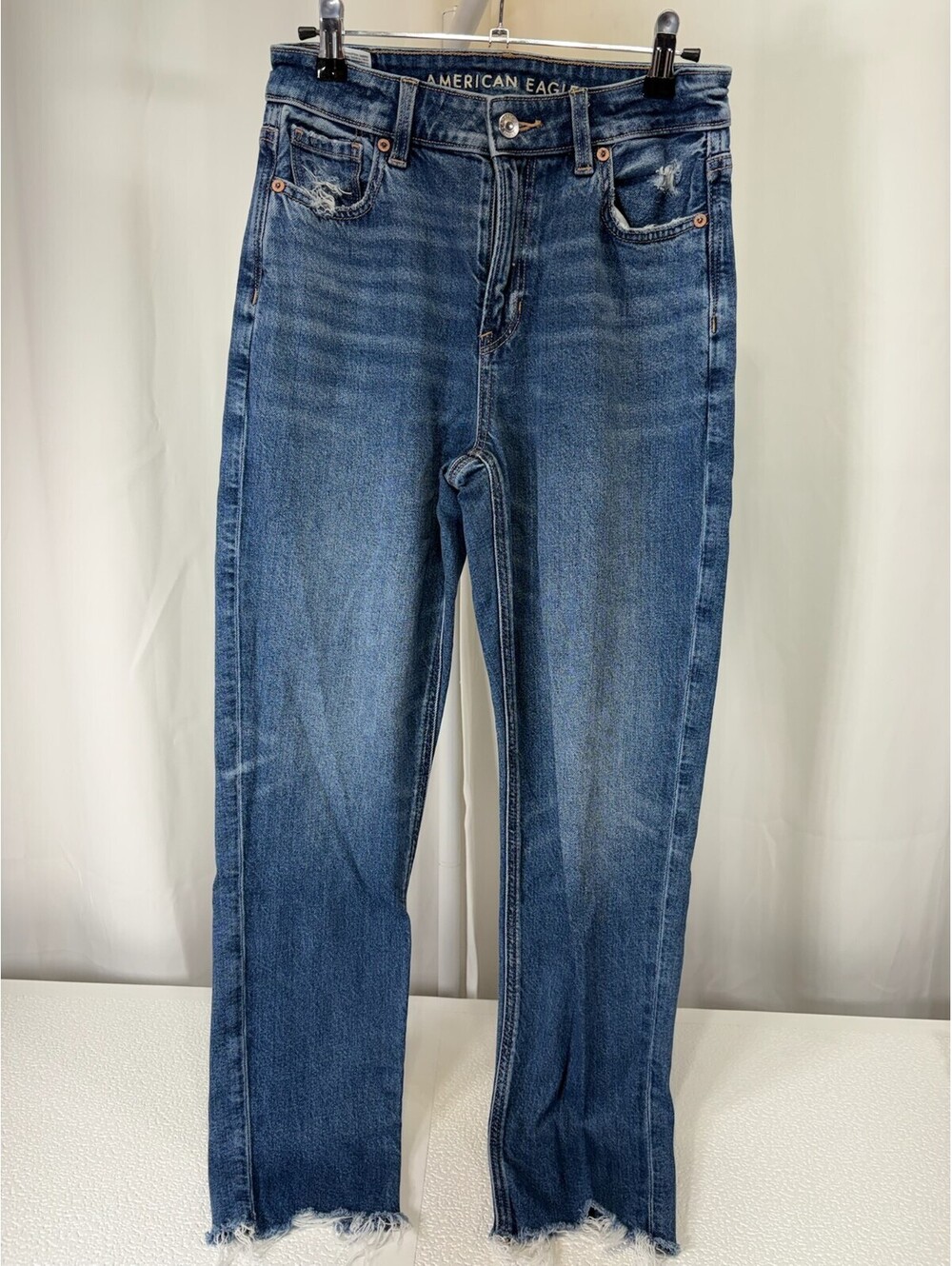 American Eagle Blue Distressed High-Rise Skinny Jeans 234D